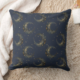 Himmlisches Mond Gold Sternennacht-Muster Kissen