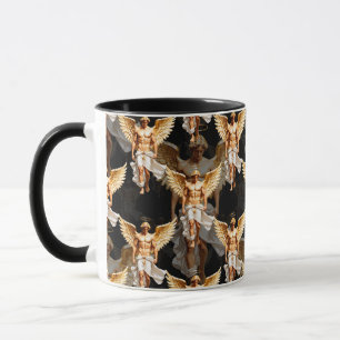 Himmlisches Musterdesign mit goldenen Engeln Tasse