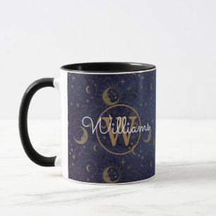 Himmlisches Mystisches Gold Monogramm Schriftname Tasse