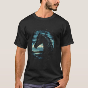 Himmlisches Pferd Sterne Himmel Reitsport Reiten T-Shirt