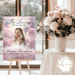 Himmlisches Pink Clouds Memorial-Zeichen Poster