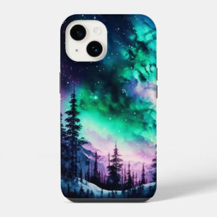 Himmlisches Polarlicht Nördliche Lichter Lebendig iPhone 14 Hülle