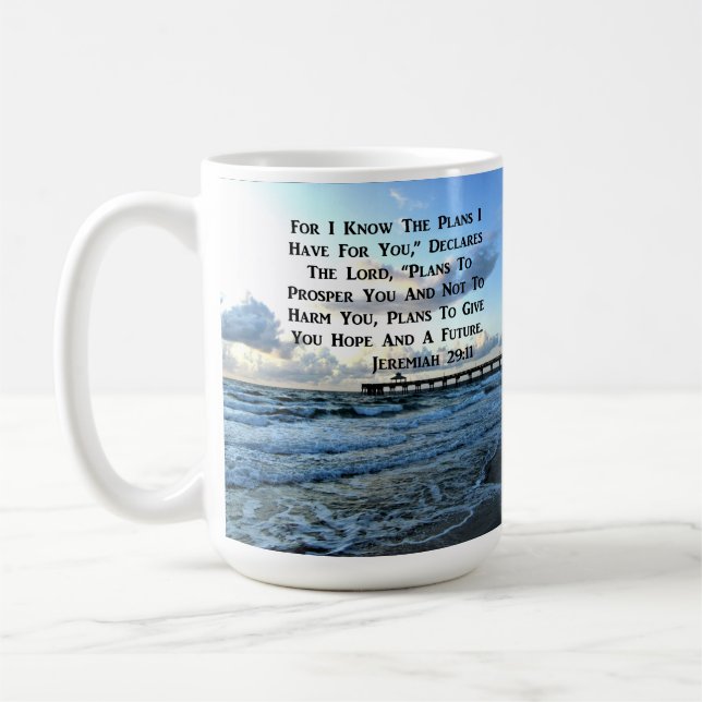 HIMMLISCHES SCRIPTURE-DESIGN JEREMIAH 29:11 KAFFEETASSE (Links)