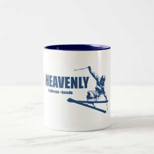 Himmlisches Skigebiet California Nevada Skier Zweifarbige Tasse
