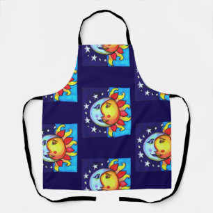 Himmlisches Sonne Mond Neunziger Jahre Artsy Muste Schürze