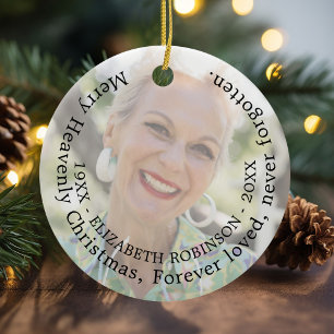 Himmlisches Weihnachtsgedenkfoto Keramik Ornament