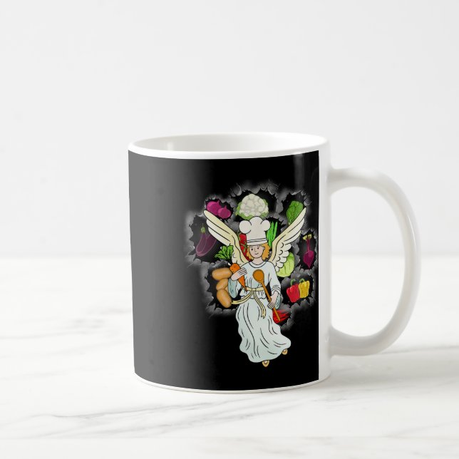 Himmlisches Weihnachtskochen Gemüse Küche Koch Kaffeetasse (Rechts)