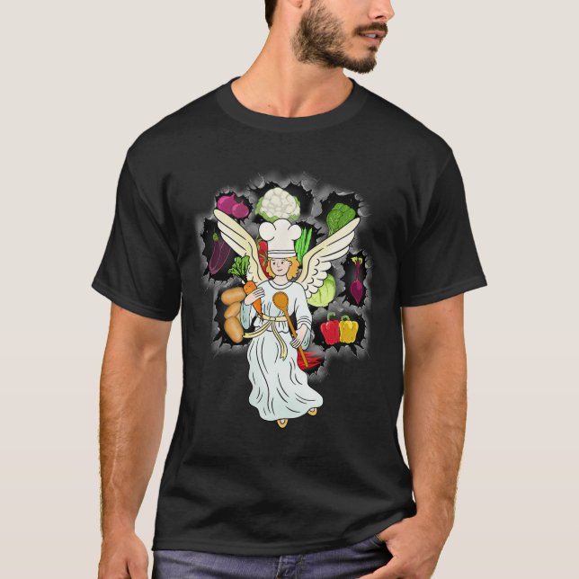 Himmlisches Weihnachtskochen Gemüse Küche Koch T-Shirt (Vorderseite)