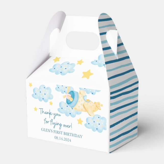 Hin und wieder Gelb Blau Flugzeug Gefälligkeitsbox Geschenkschachtel (Vorderseite)