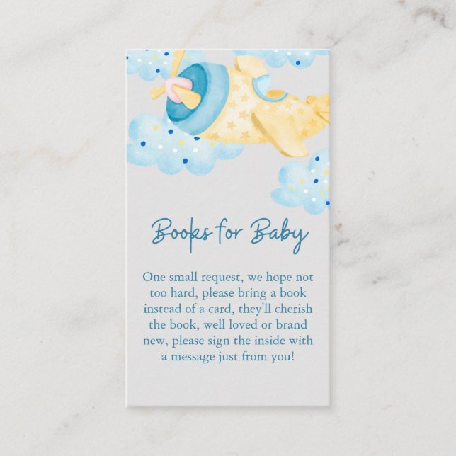 Hin und wieder Gelbe graue Flugzeugbücher für Baby Begleitkarte (Vorderseite)