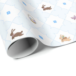 Hin zum Frühling - Blau Geschenkpapier