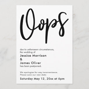 Hinausgezögerte Hochzeit "Oops" humorvolle Ankündi Einladung