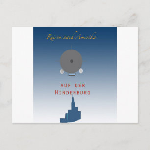 Hindenburg Zeppelin Postkarte
