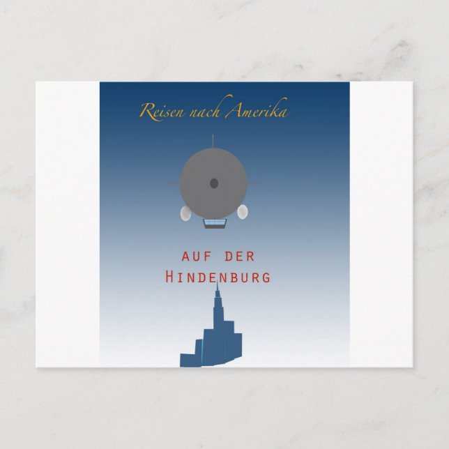 Hindenburg Zeppelin Postkarte (Vorderseite)