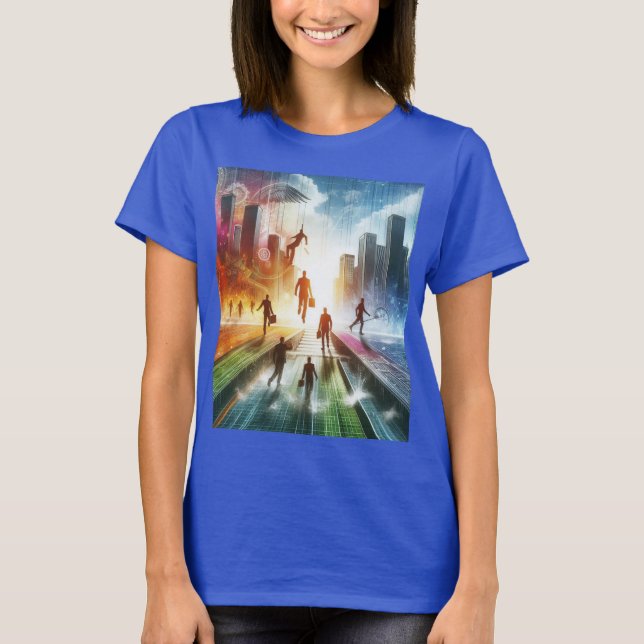 Hindernisse überwinden, Gebäude-Futures T-Shirt (Vorderseite)