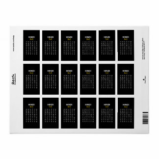 Hindi Alphabet अ–क्ष Devanagari Script Adressaufkleber