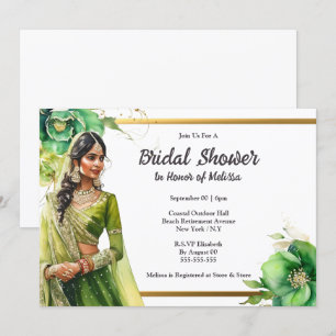 Hindi-Indianergold-Brautparty Einladung