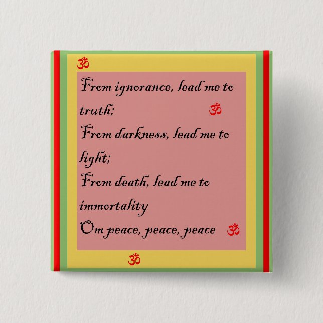 Hindische Beschwörungsformel OM Button (Vorderseite)