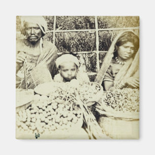 Hindische Gemüse-und Frucht-Verkäufer in Madras, Magnet