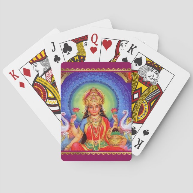 Hindische Göttin Lakshmi Maa Spielkarten (Rückseite)