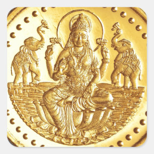 HINDISCHE GÖTTIN LAKSHMI QUADRATISCHER AUFKLEBER