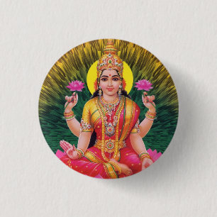 Hindische Göttin Saraswati Button
