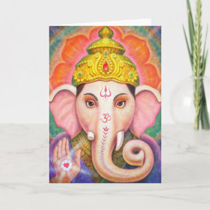 Hindische Kunst Ganesha positive geistige Karte