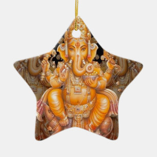 Hindischer Gott Ganesh Keramikornament