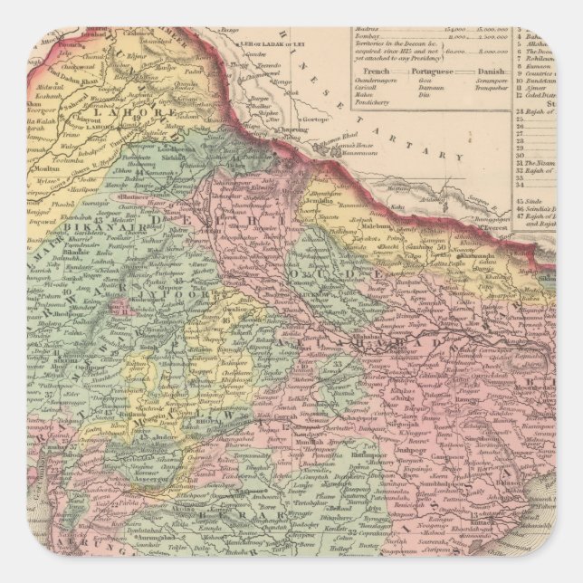 Hindoostan 2 quadratischer aufkleber (Vorderseite)