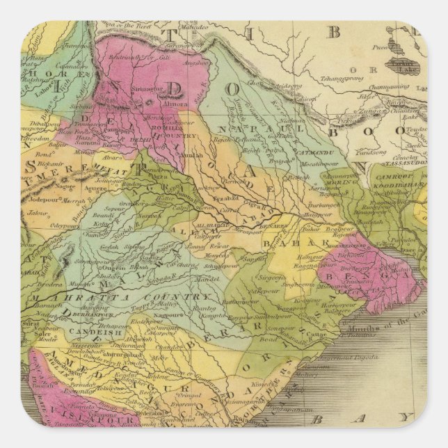 Hindostan 3 quadratischer aufkleber (Vorderseite)