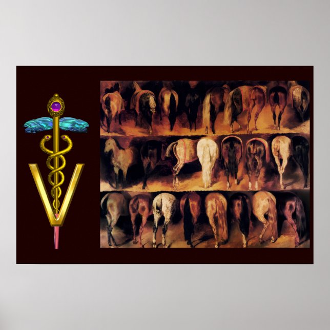 Hindquartier/CADUCEUS VETERINÄRSYMBOL Poster (Vorne)
