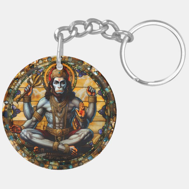 Hindu Deity Protection Hanuman, Spirituelle Energi Schlüsselanhänger (Rückseite rechts)