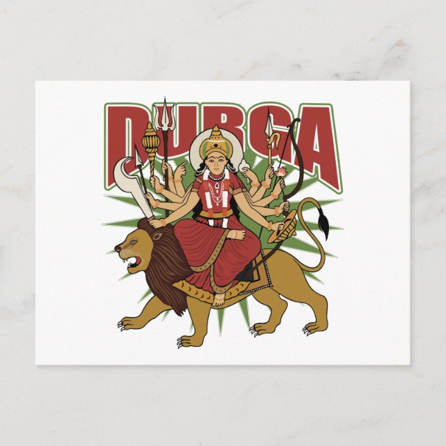Hindu Durga Postkarte (Vorderseite)