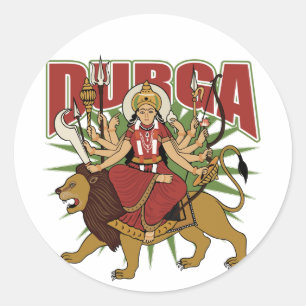 Hindu Durga Runder Aufkleber