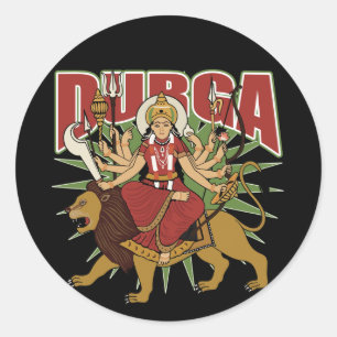 Hindu Durga Runder Aufkleber