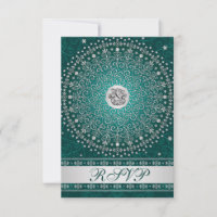 Hindu Ganesh Aquamarin, Silver Scrolls Wedding RSV