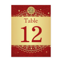 Hindu Ganesh Red, Gold Tischnummer Post Card