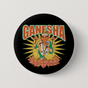 Hindu Ganesha Button