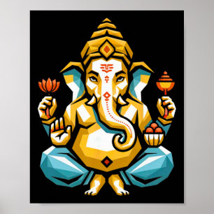 Hindu Ganesha Puja Elefantengott Indien Meditation Poster