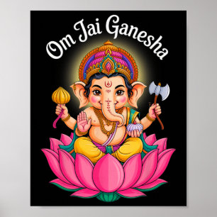 Hindu Ganesha Puja Elefantengott Indien Meditation Poster