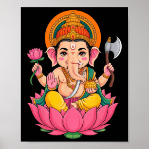 Hindu Ganesha Puja Elefantengott Indien Meditation Poster