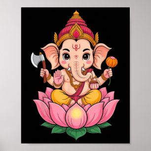 Hindu Ganesha Puja Elefantengott Indien Meditation Poster