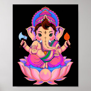 Hindu Ganesha Puja Elefantengott Indien Meditation Poster