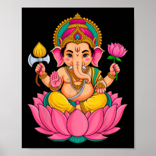 Hindu Ganesha Puja Elefantengott Indien Meditation Poster
