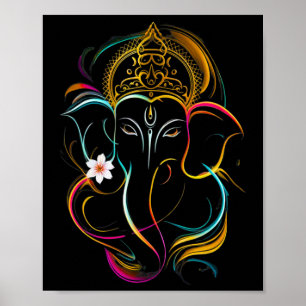Hindu Ganesha Puja Elefantengott Indien Meditation Poster
