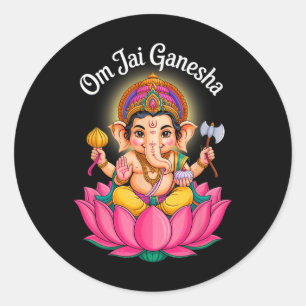Hindu Ganesha Puja Elefantengott Indien Meditation Runder Aufkleber