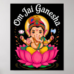 Hindu Ganesha Puja Elephant Gott Indien Meditation Poster