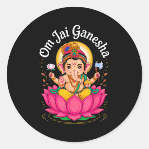 Hindu Ganesha Puja Elephant Gott Indien Meditation Runder Aufkleber