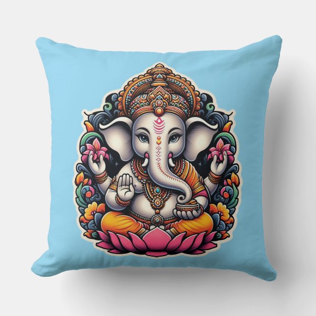 Hindu God Ganesh / Ganesha Pillow Kissen (Vorderseite)