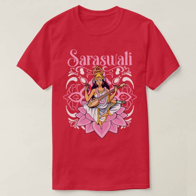 Hindu God Saraswati T-Shirt (Design vorne)